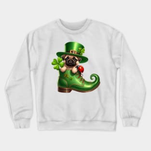 Pug Dog Shoes For Patricks Day Crewneck Sweatshirt